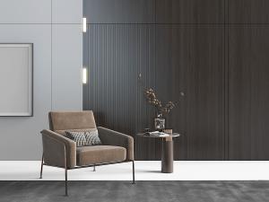 新中式咖啡色的单人沙发、边几3d模型 新中式咖啡色的单人沙发、边几