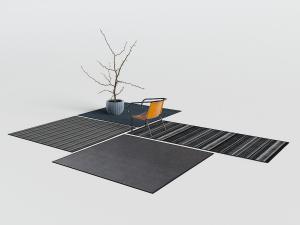 条纹图案的长方形地毯3d模型 条纹图案的长方形地毯