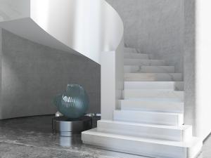 现代轻奢大理石台阶的楼梯3d模型 现代轻奢大理石台阶的楼梯