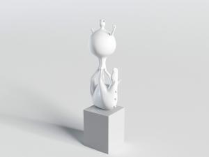 方形摆台上的动物雕塑