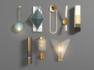 新中式金属支架的壁灯