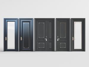 中式金属黑色平开门