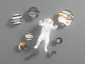 航空飞行员和行星墙面装饰