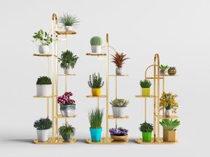 现代金属多层植物花架