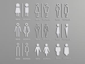 公共厕所不同造型的卡通标志