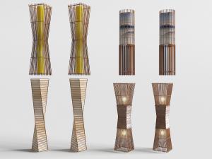 中式镂空网状落地灯