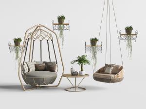 阳台吊篮吊椅、茶几