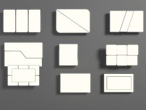 白色几何造型的吸顶灯3d模型 白色几何造型的吸顶灯