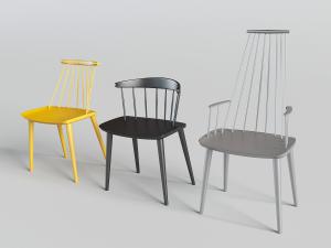 北欧三把多彩扶手椅、餐椅休闲椅组合