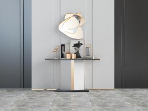 现代轻奢玄关装饰柜和饰品摆件组合