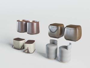 新中式皮革圆形、方形坐墩