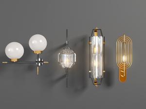 新中式、现代水晶装饰的壁灯