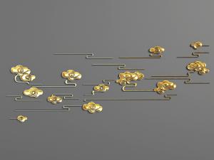 中式祥云金属墙面挂件