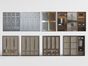 新中式带雕花的实木衣柜