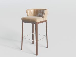 长方形皮革靠垫的吧椅