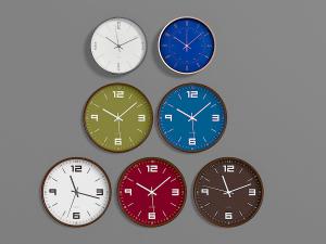 不同色彩的圆形钟表3d模型 不同色彩的圆形钟表
