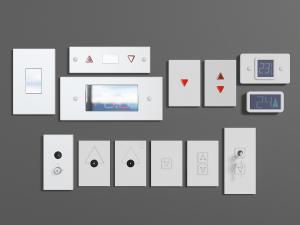 带方向箭头、钥匙的电梯指示按钮和楼层显示