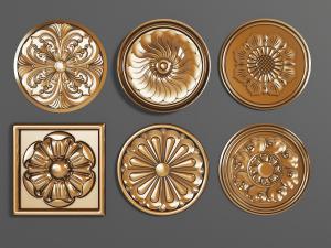 欧式雕花圆形和方形灯盘