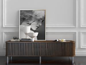 现代长方形圆角装饰柜、饰品摆件