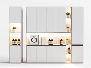 现代白色餐边柜、酒柜组合