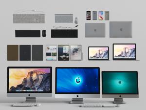 苹果电脑显示屏、平板和鼠标键盘