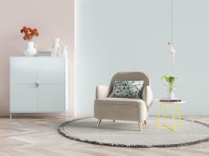 北欧圆形布艺单人沙发和边柜组合3d模型 北欧圆形布艺单人沙发和边柜组合