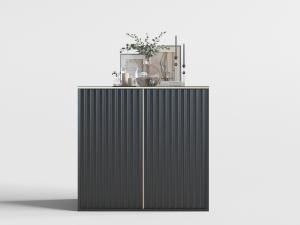 现代轻奢带条形凹凸纹理的装饰柜