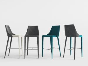 现代方形带靠背的吧椅