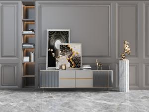 新中式现代轻奢玄关装饰柜和饰品摆件组合3d模型 新中式现代轻奢玄关装饰柜和饰品摆件组合