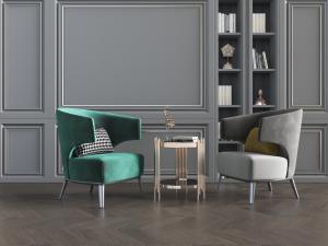 现代轻奢绿色绒布单人沙发、休闲椅3d模型 现代轻奢绿色绒布单人沙发、休闲椅