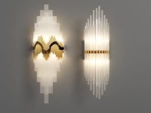 现代水晶排管造型的壁灯