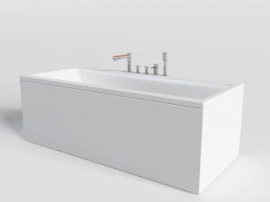 现代长方形白色浴盆