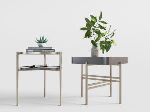 新中式茶几、边几3d模型 新中式茶几、边几