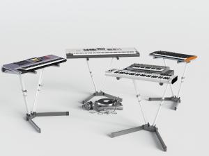 带琴架的电子琴、双排键电子琴和耳机