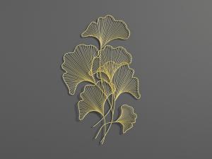 镂空金色的银杏叶墙面装饰挂件