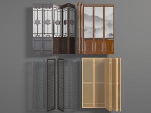 中式可折叠的屏风