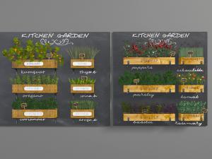 北欧墙面上的竹筐花盆盆栽植物、植物背景墙