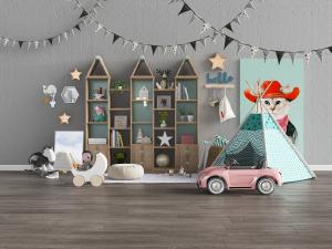 北欧儿童活动区收纳柜帐篷和玩具