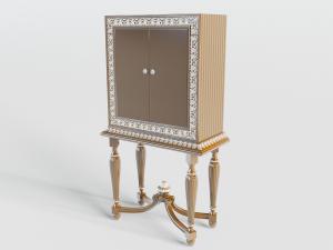 欧式带雕花构件的装饰柜