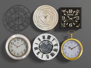 北欧、现代圆形墙面装饰钟表3d模型 北欧、现代圆形墙面装饰钟表