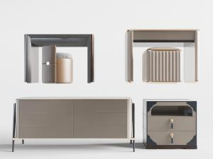 新中式梳妆台、床头柜