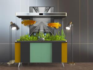现代玻璃鱼缸装饰柜