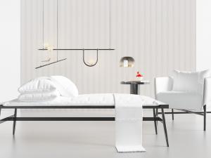 新中式黑白单人沙发、长凳3d模型 新中式黑白单人沙发、长凳