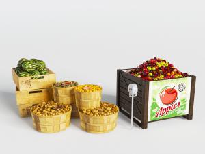 木制水果箱框、货架