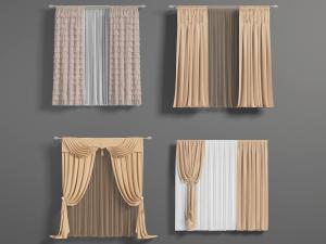 现代窗帘、粉咖色窗帘