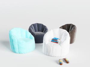 蓝色白色懒人沙发、儿童拖鞋