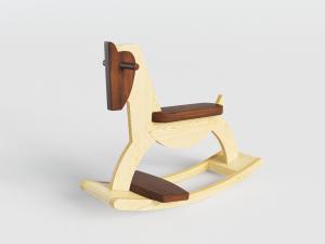 木质的玩具马、儿童游乐设备设施3d模型 木质的玩具马、儿童游乐设备设施