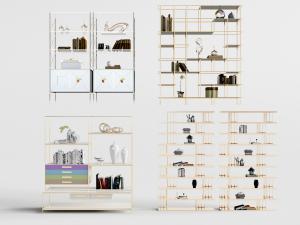 新中式镂空金属架装饰柜