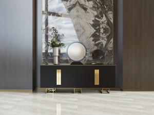 新中式黑色装饰金色拉手的玄关柜3d模型 新中式黑色装饰金色拉手的玄关柜