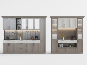 新中式中间镂空的装饰柜